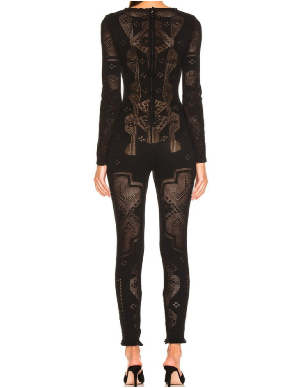 NWT $1250 ALBERTA FERRETTI Long Sleeve Jumpsuit Black IT 40 US 4 see description - Picture 3 of 8